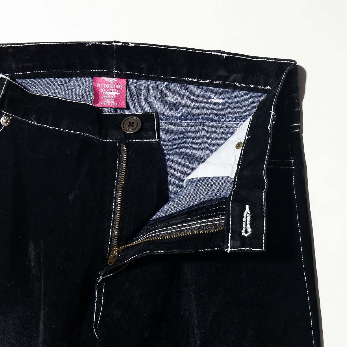 vintage faded flocky flare trousers