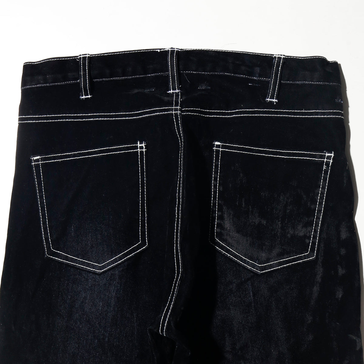 vintage faded flocky flare trousers