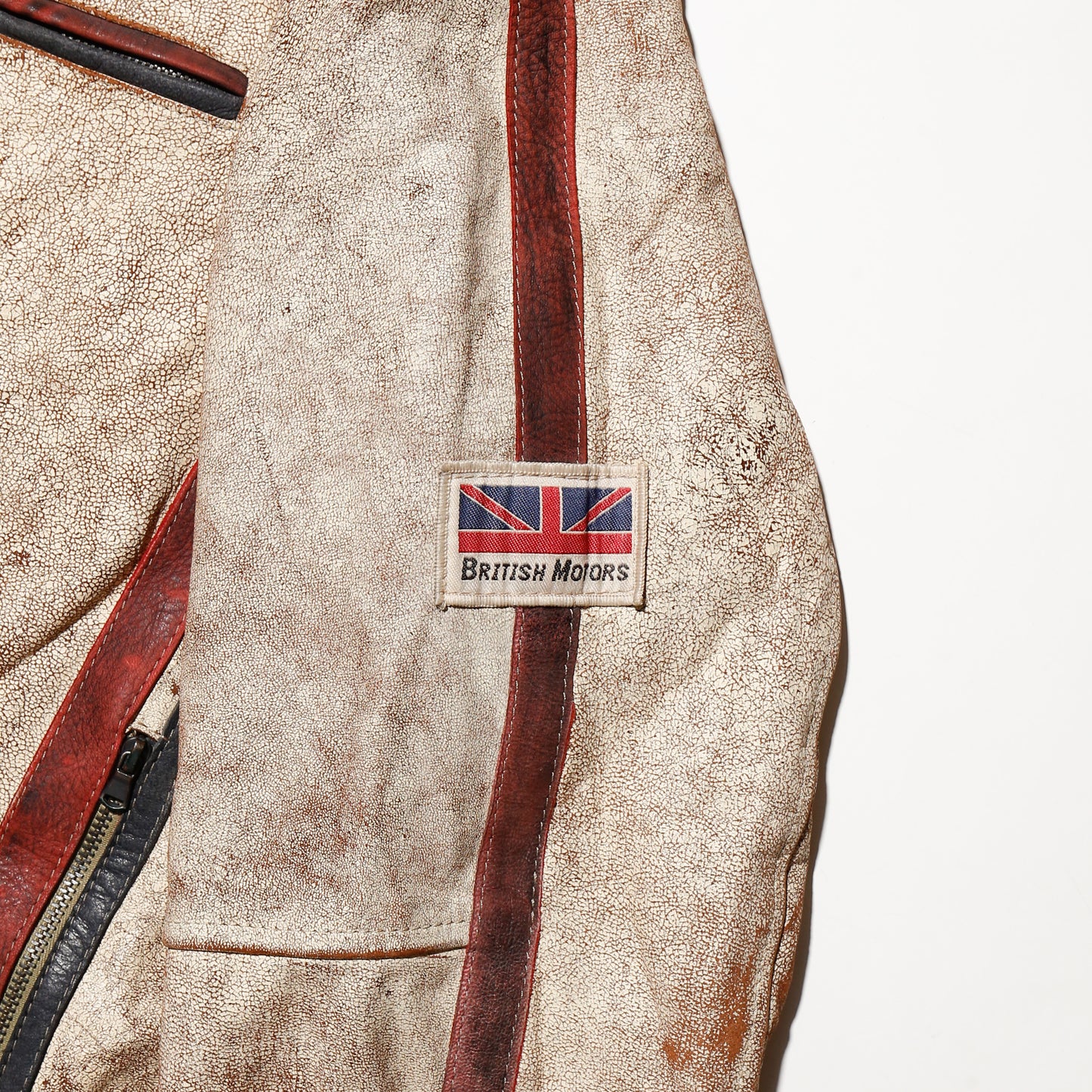 vintage UK faded motorcycle leather jacket