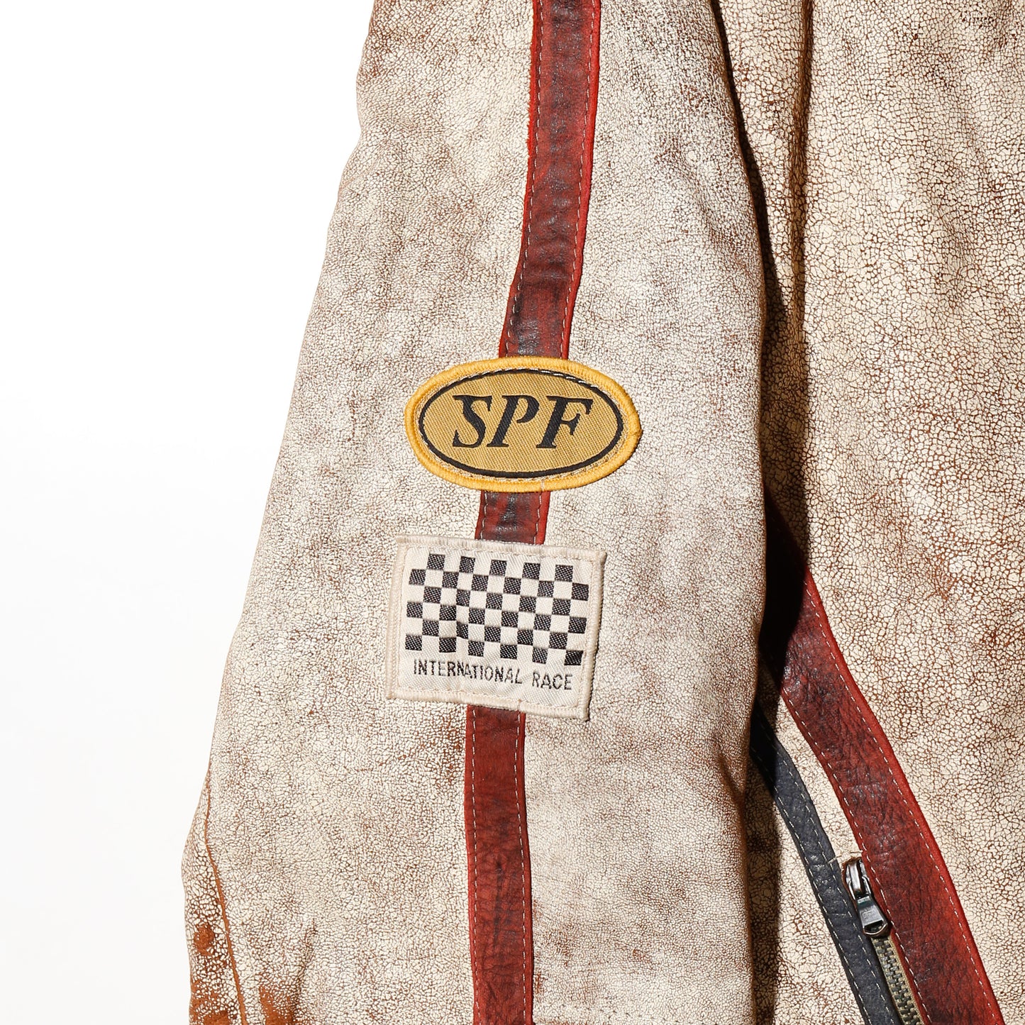 vintage UK faded motorcycle leather jacket