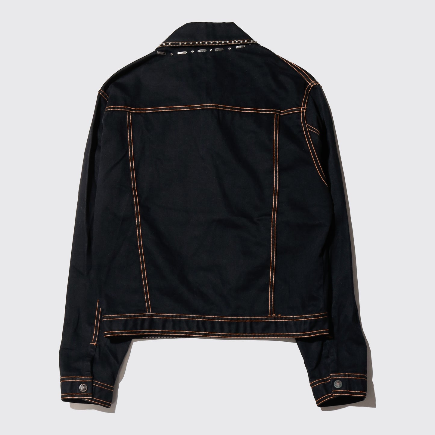 *one-off cropped flex chain trucker jacket, "rosario"