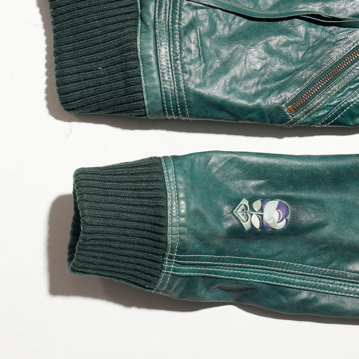 vintage roxy stitched aviator leather jacket