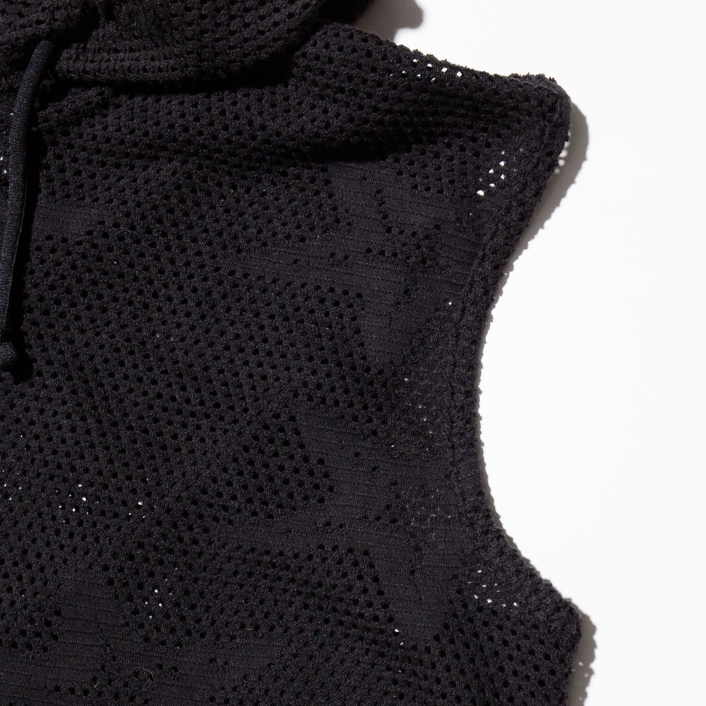 vintage mesh long hoodie
