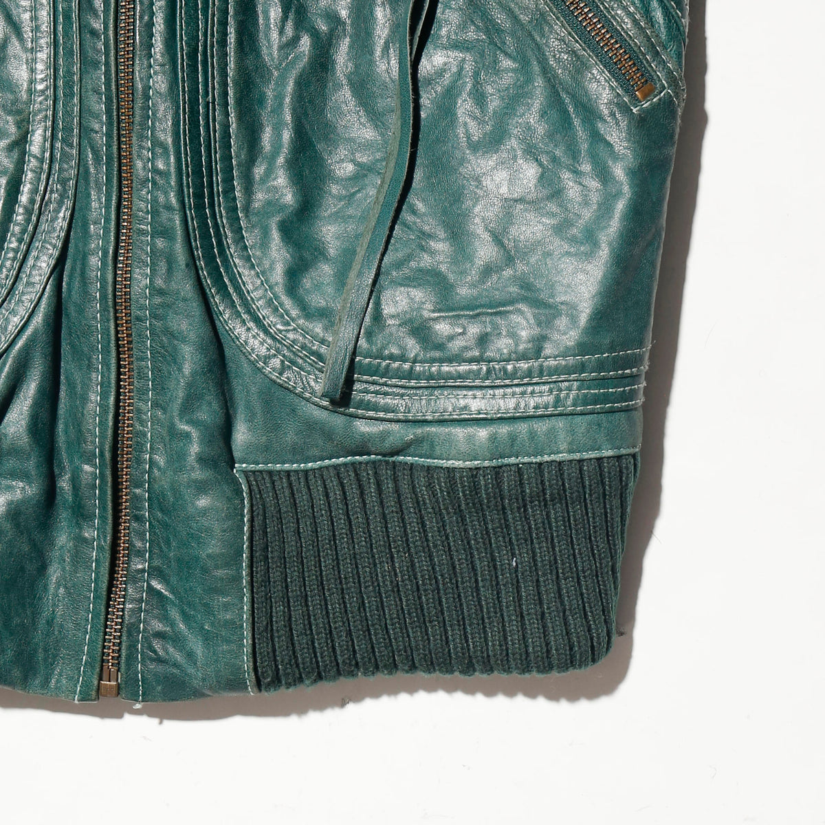 vintage roxy stitched aviator leather jacket