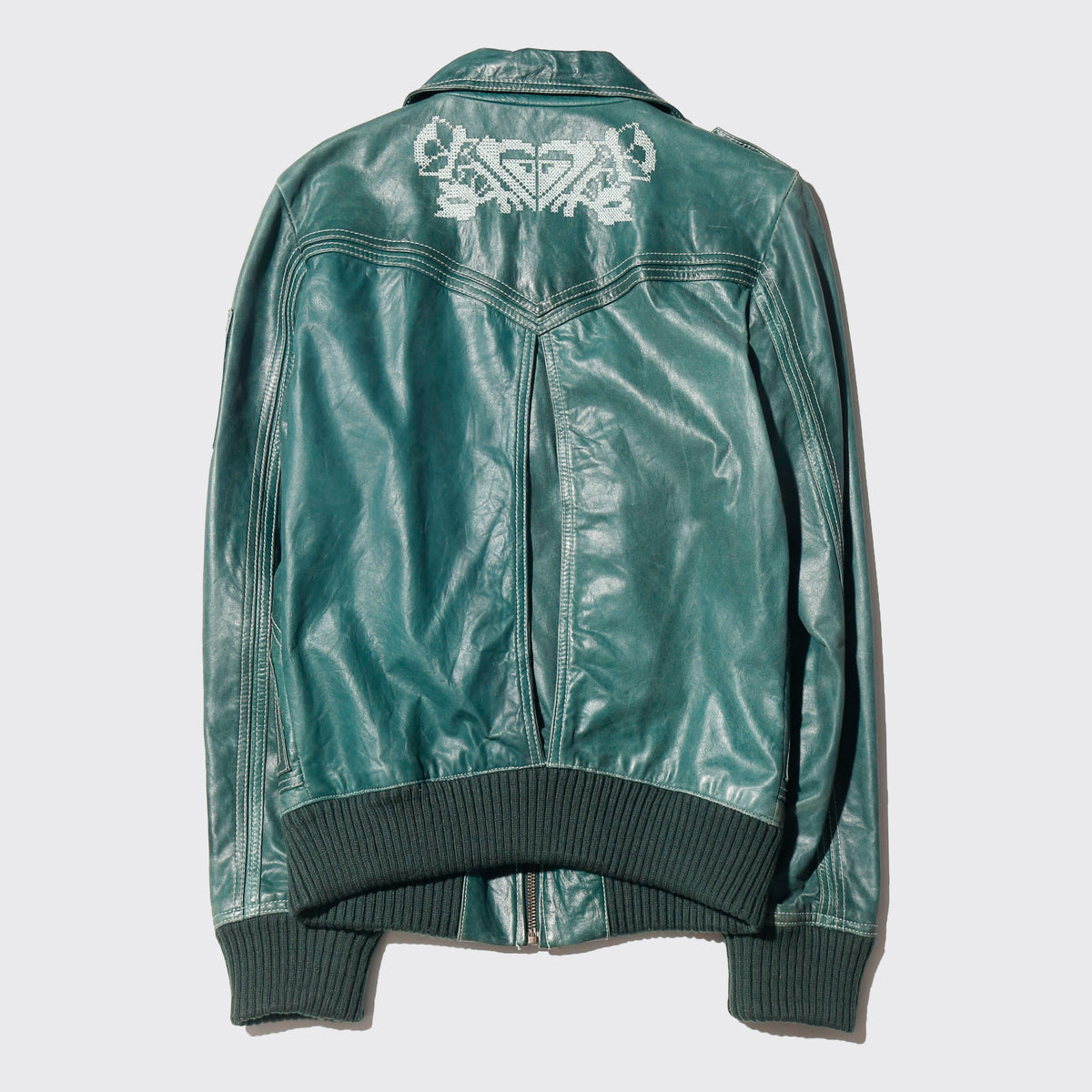vintage roxy stitched aviator leather jacket