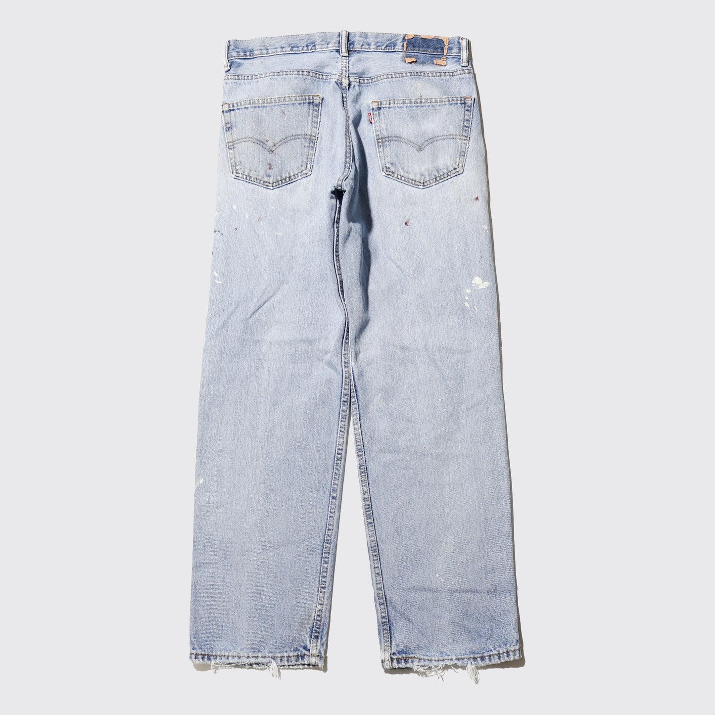 *one-off levi's repaired straight jeans