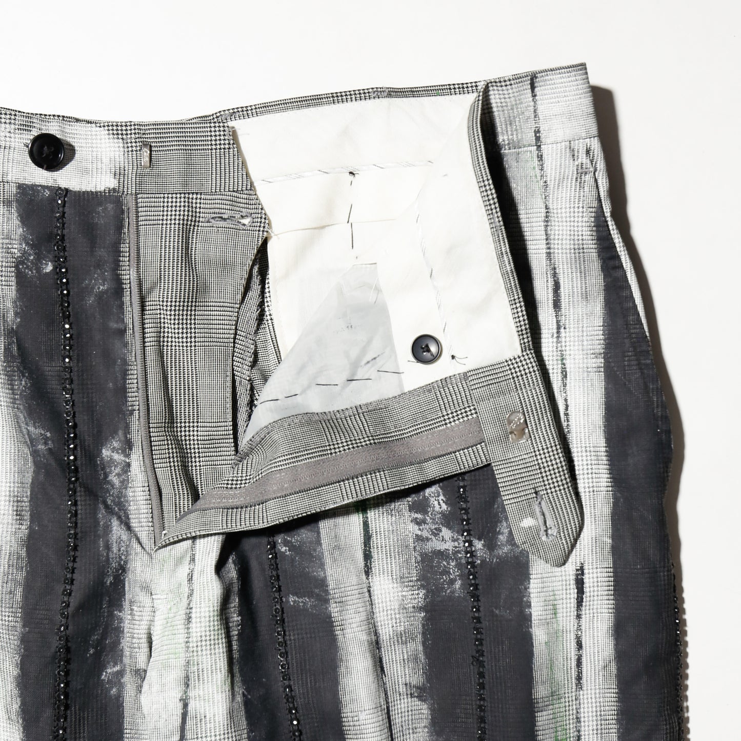 vintage distressed craft stripe trousers