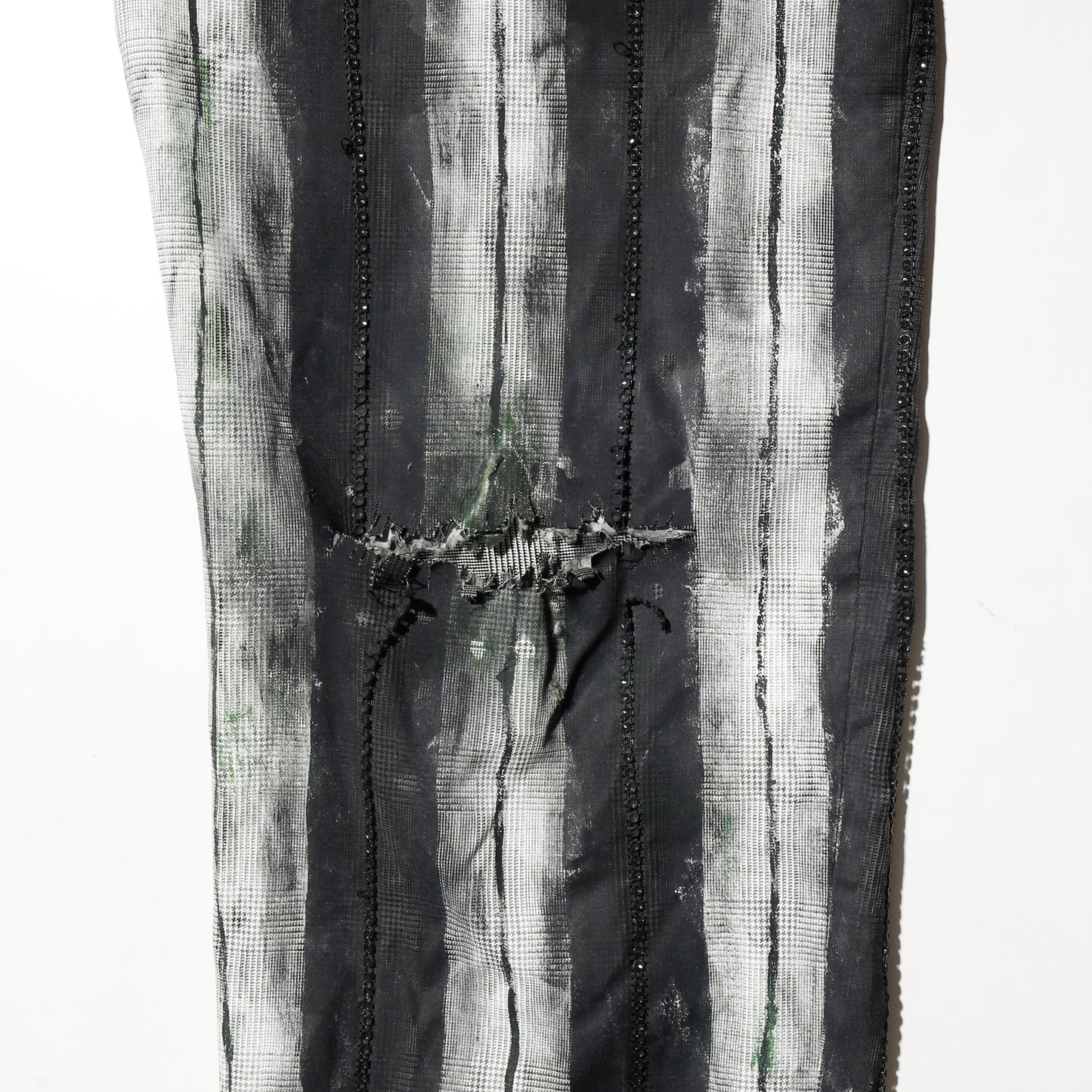 vintage distressed craft stripe trousers