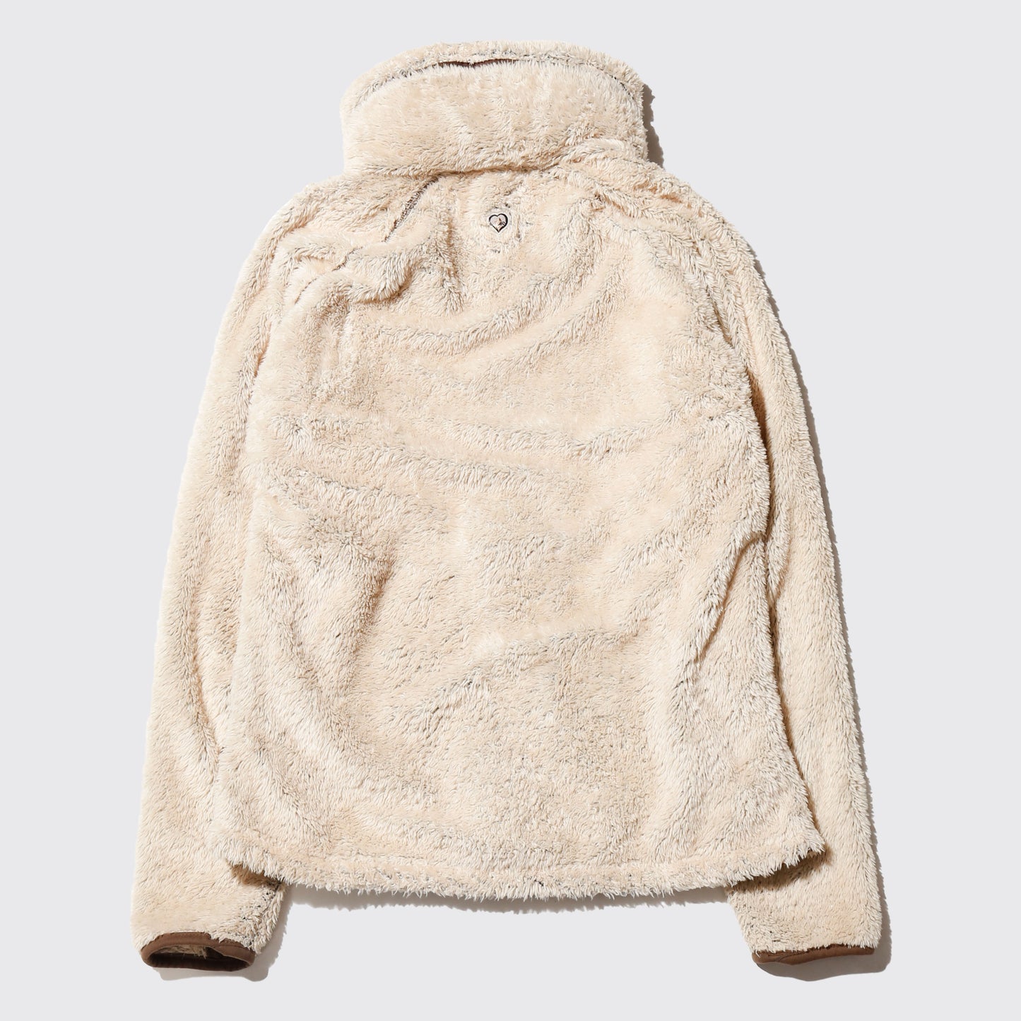 vintage diagonal zip teddy alpine jacket, *removal hoodie