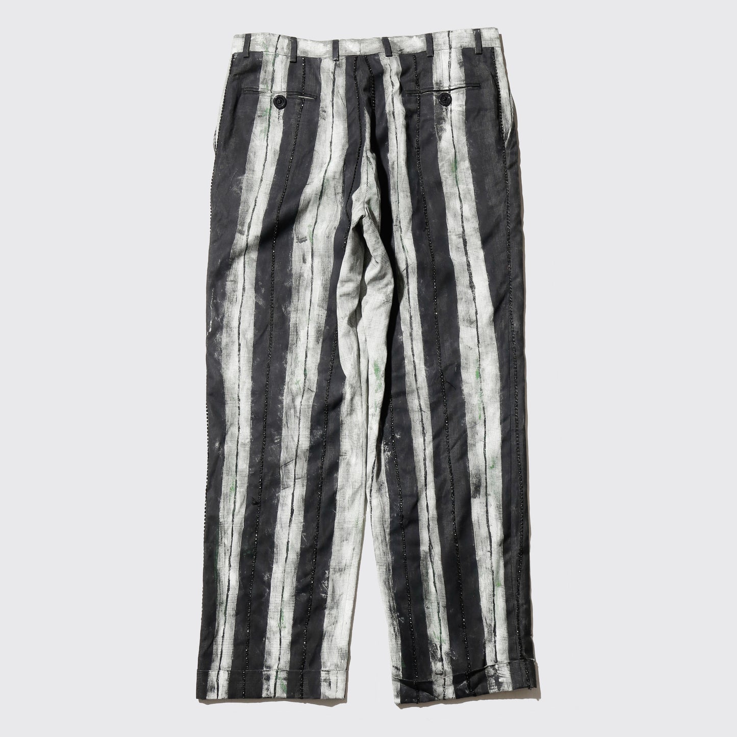 vintage distressed craft stripe trousers