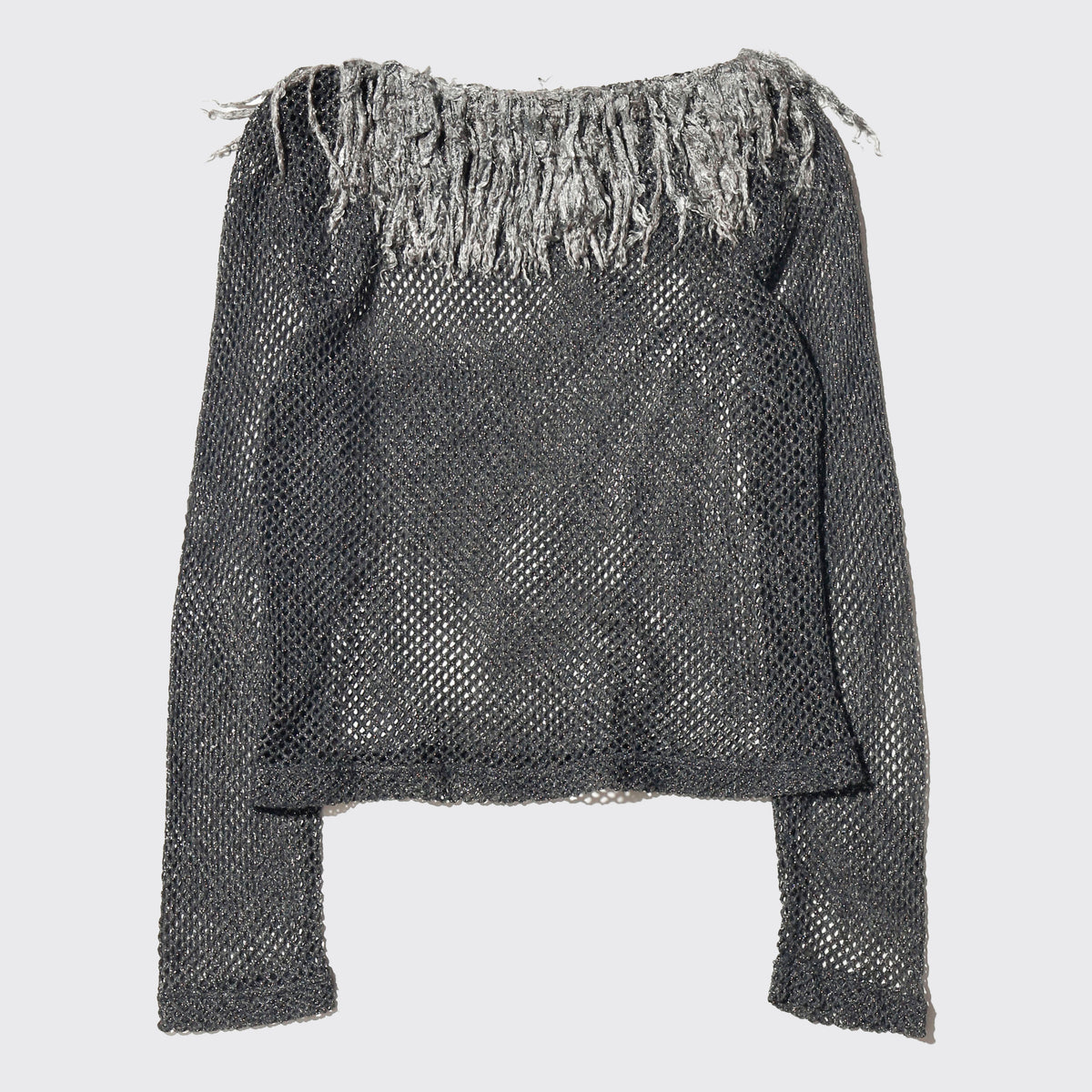 vintage fringe shinny fish net cut sew