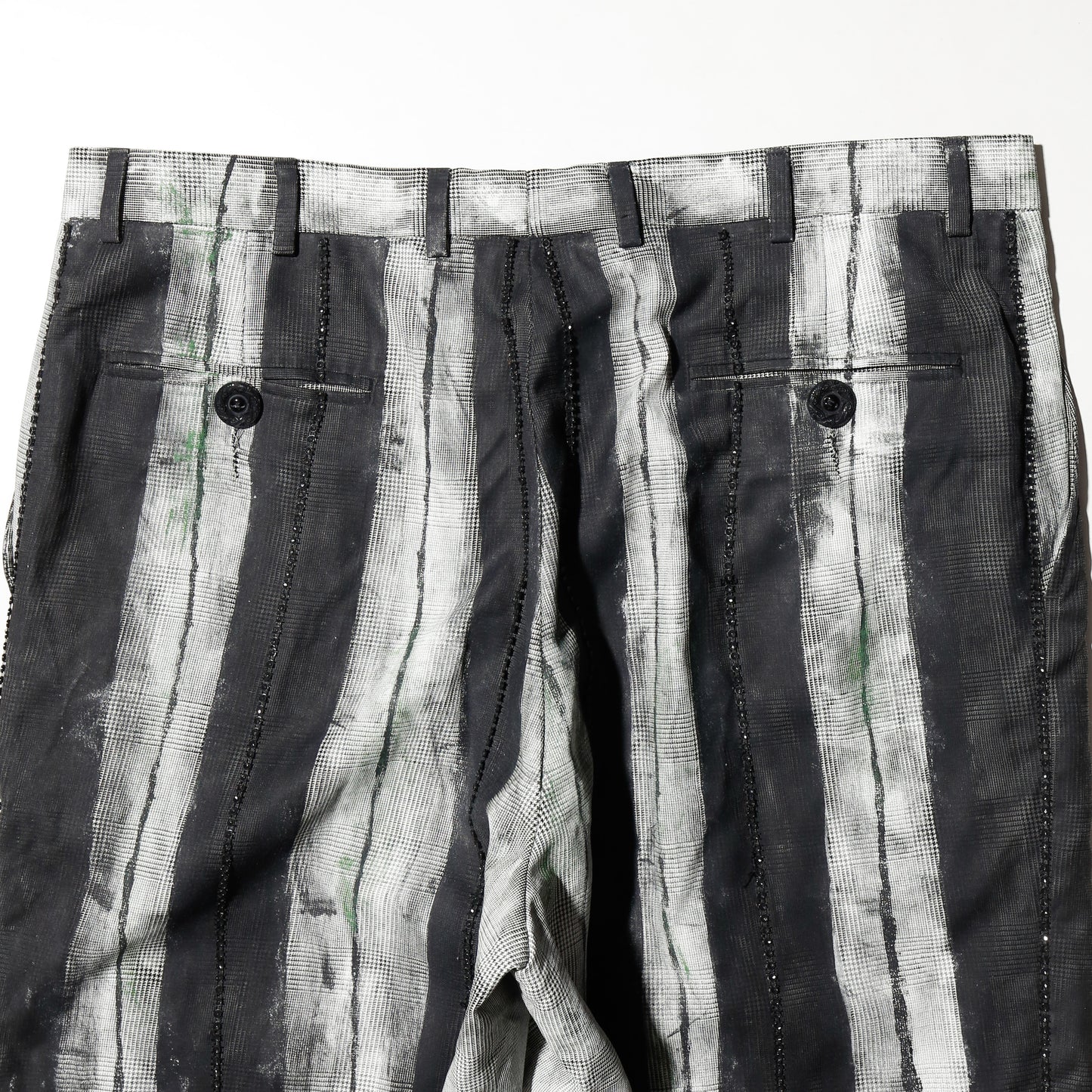 vintage distressed craft stripe trousers