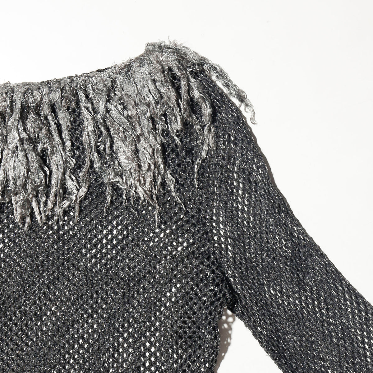 vintage fringe shinny fish net cut sew