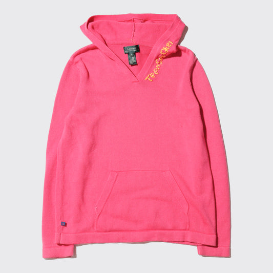 *one-off hand stitched knit hoodie, "teen smoker"