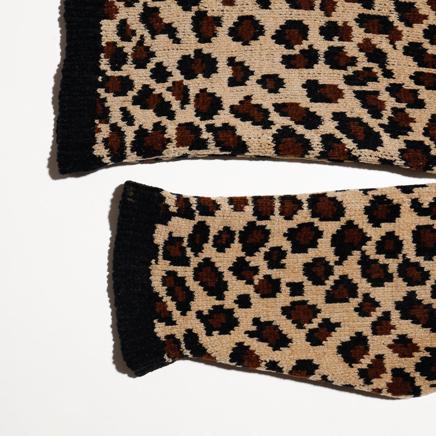 vintage fur collar leopard knit jacket