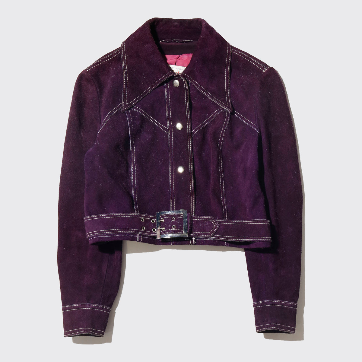 vintage 70's cropped pulm suede leather jacket