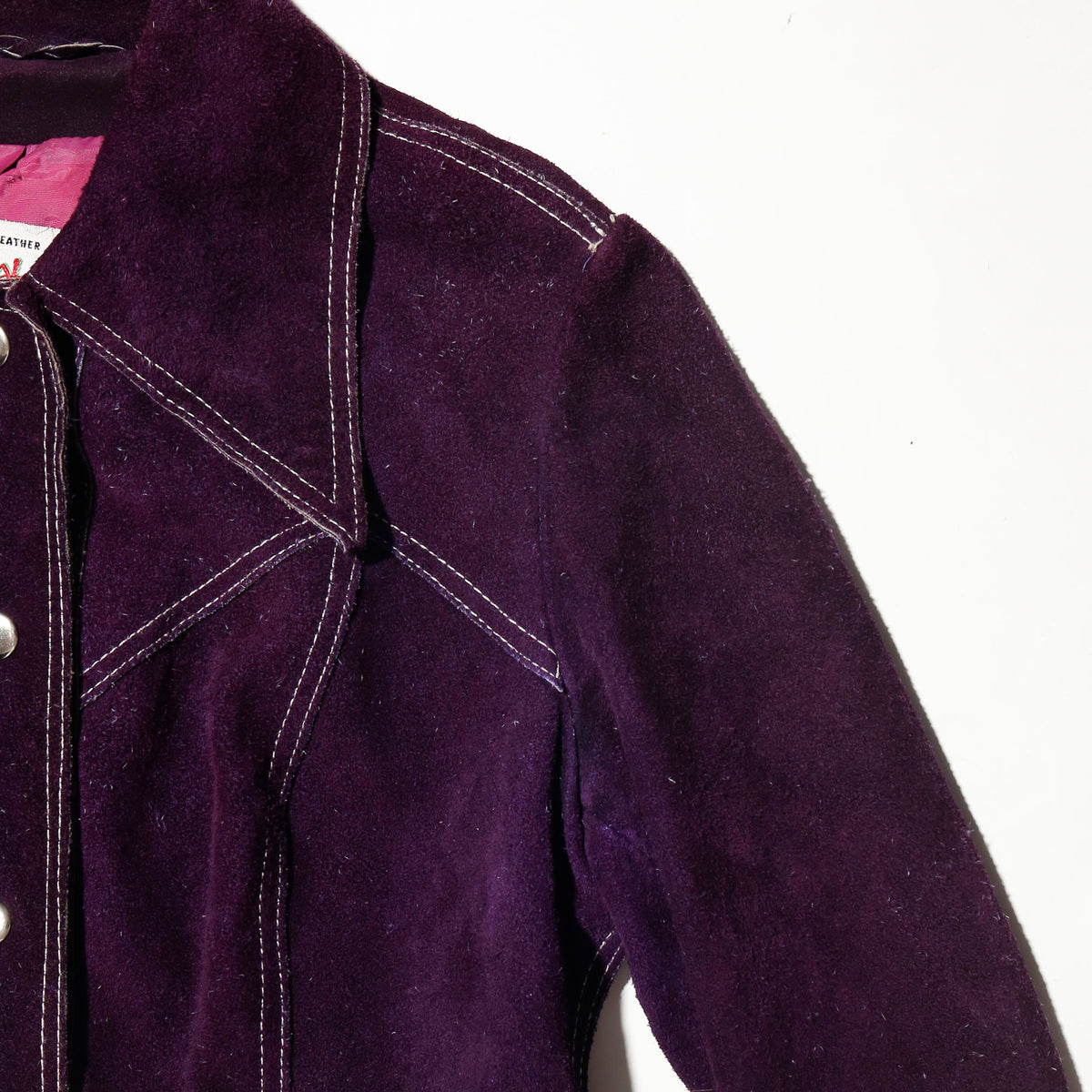 vintage 70's cropped pulm suede leather jacket
