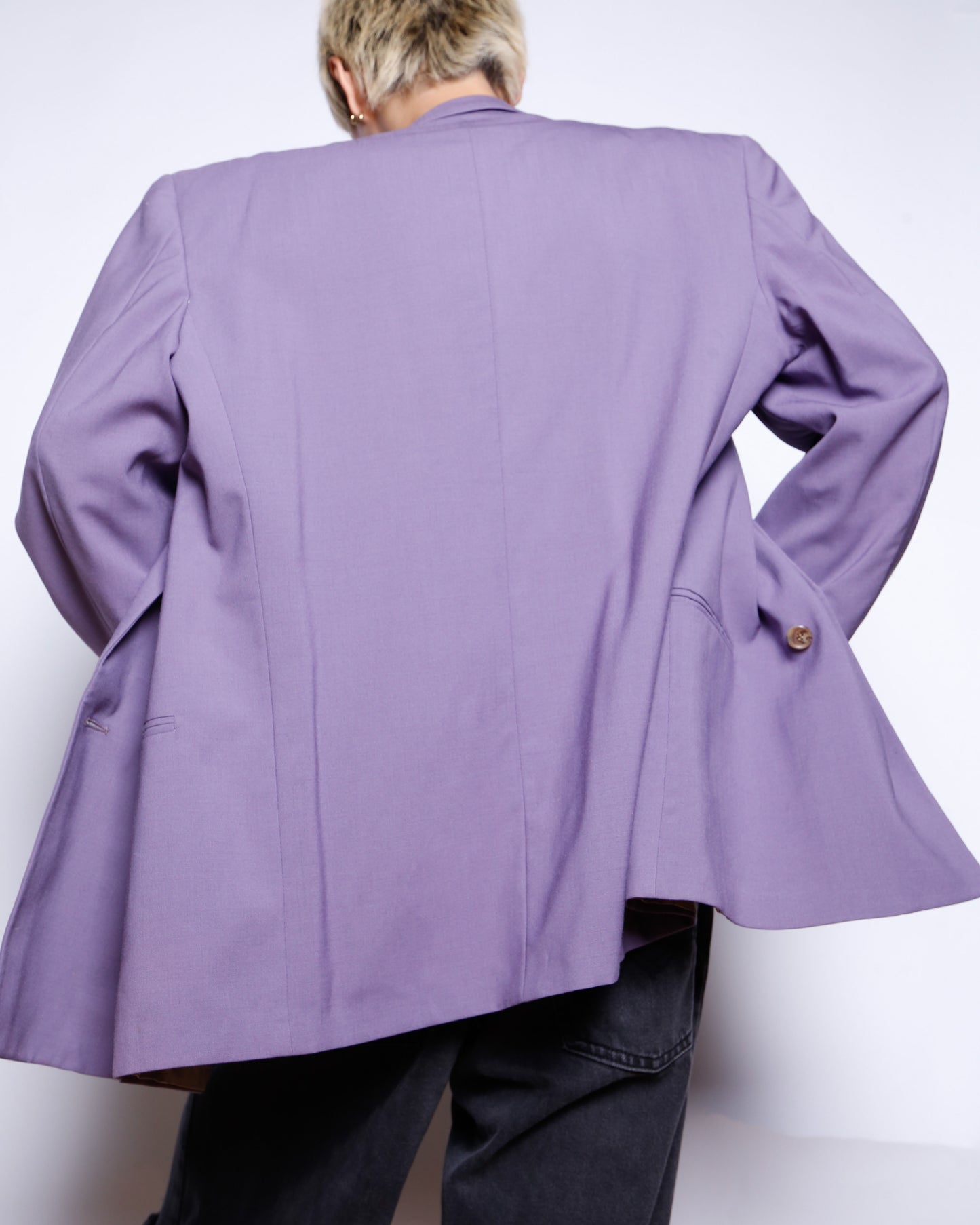 vintage lavender double breasted tailored jacket