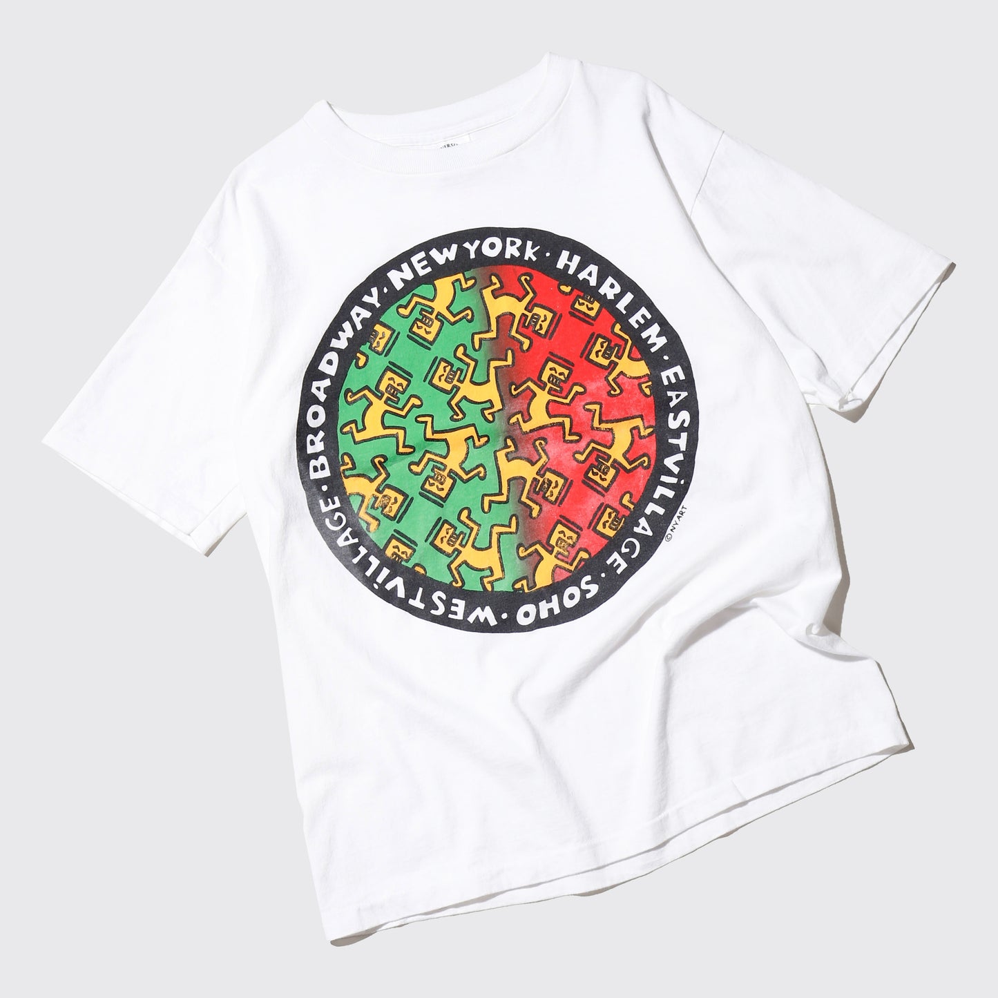 vintage 90's new york art vibe keith haring "dancing circle" t-shirt