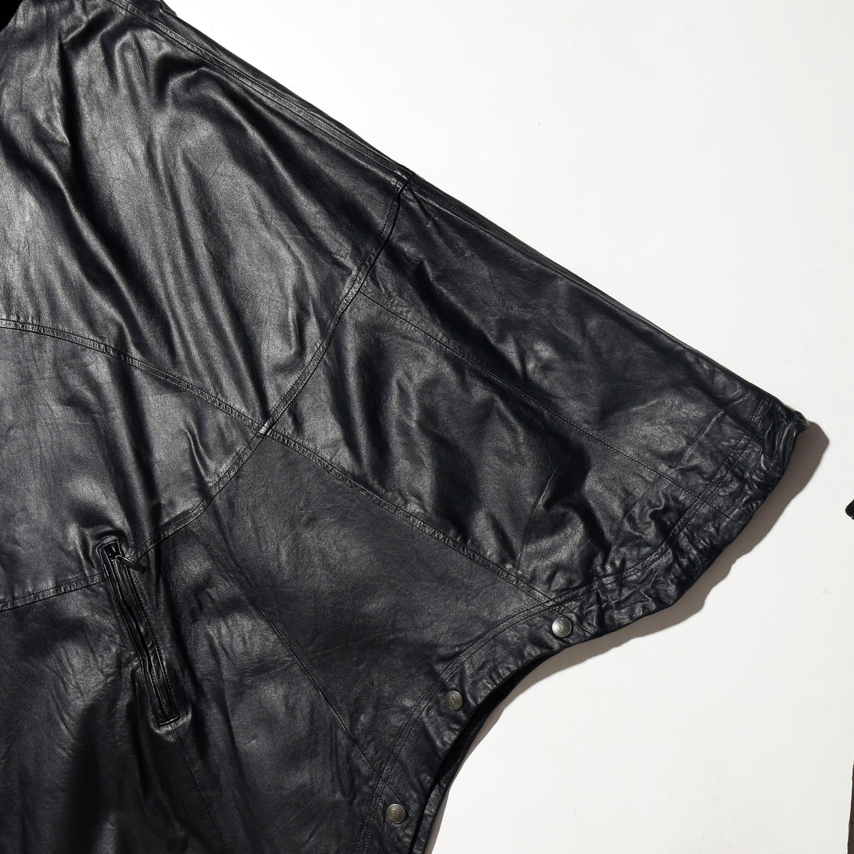 vintage euro bat leather poncho