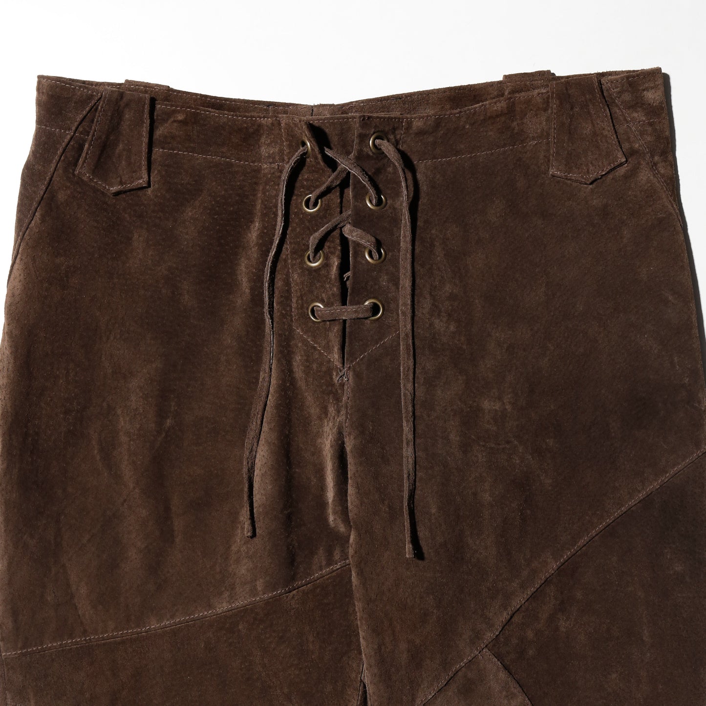 vintage fringe leather flare trousers