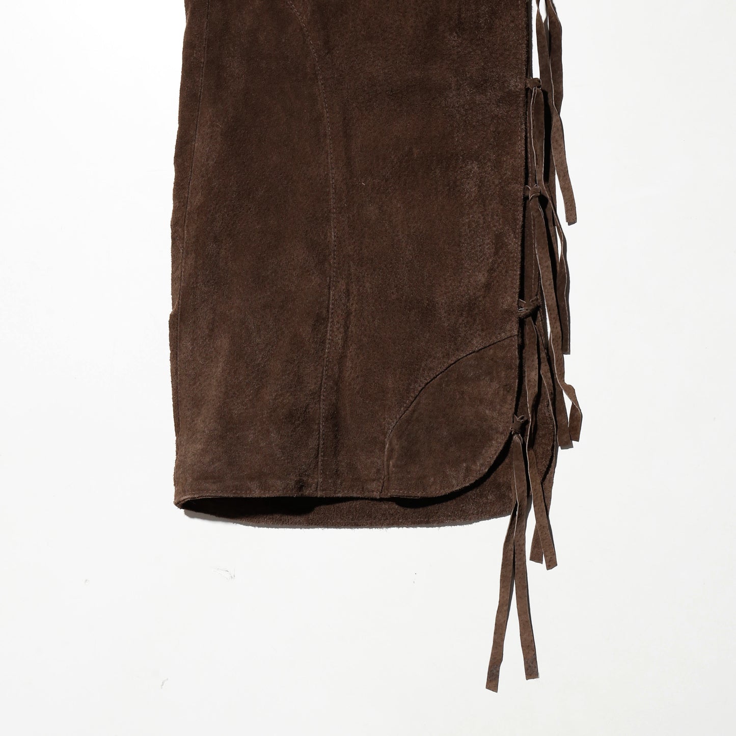 vintage fringe leather flare trousers