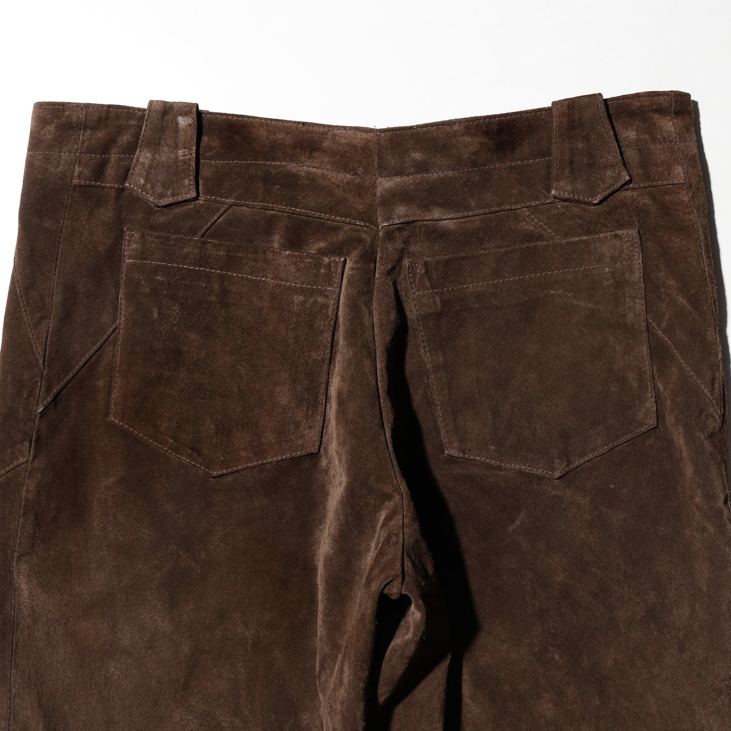 vintage fringe leather flare trousers