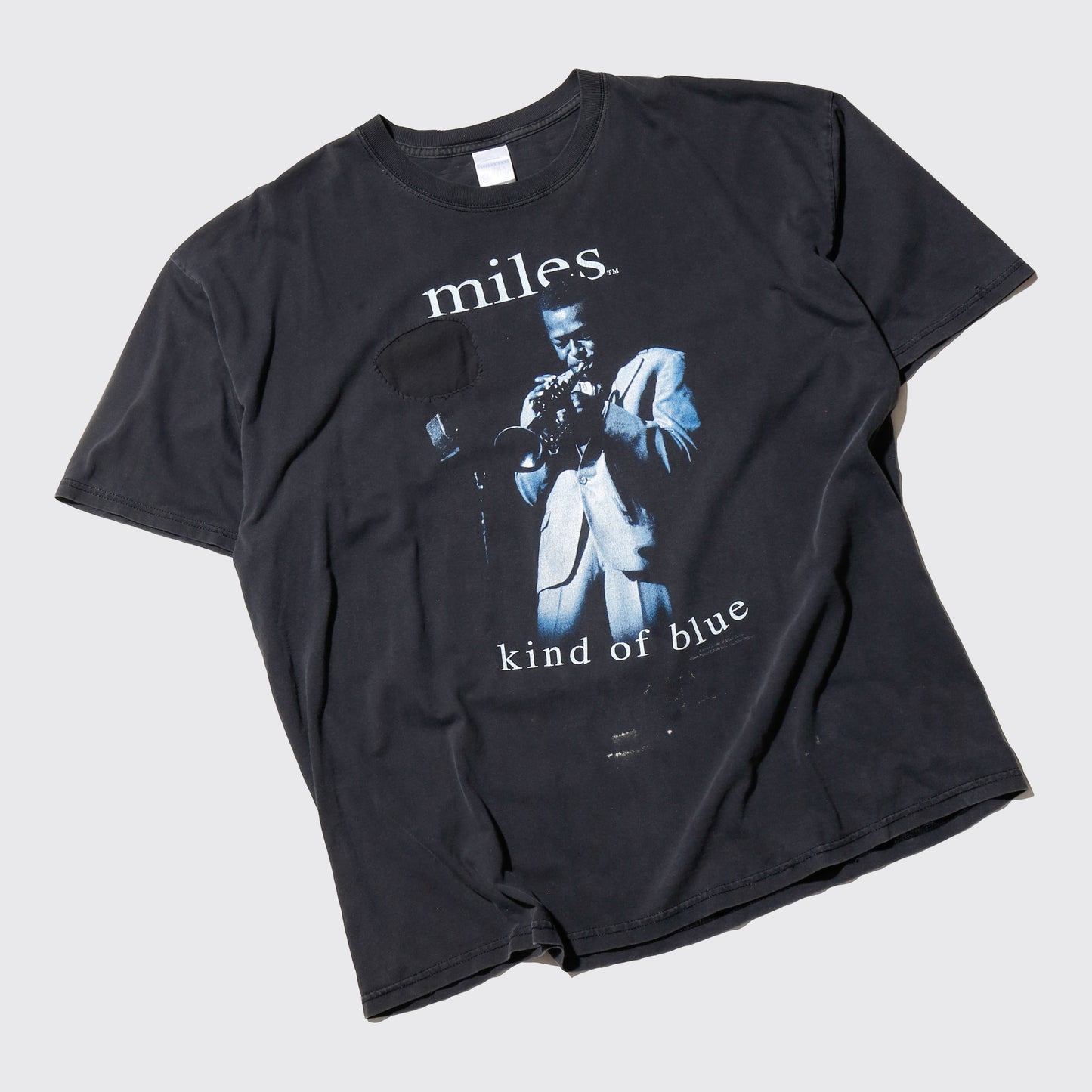 vintage Miles Davis "kind of blue" t-shirt, *repaired