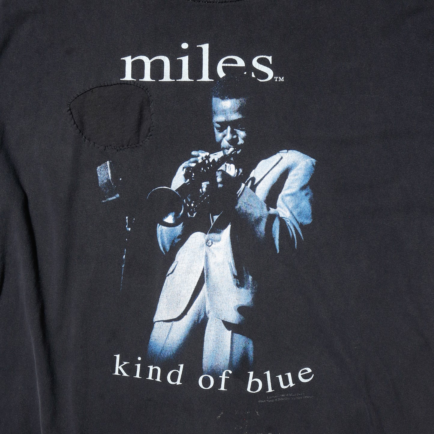 vintage Miles Davis "kind of blue" t-shirt, *repaired