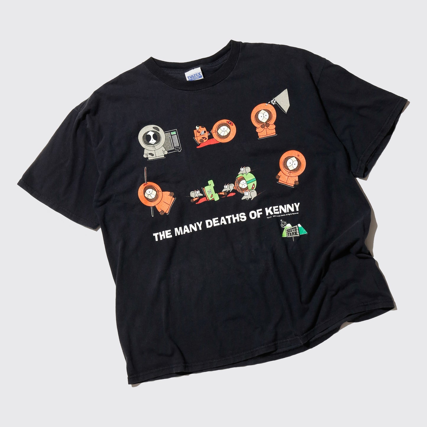 vintage 1998's south park "the many deaths of kenny" t-shirt