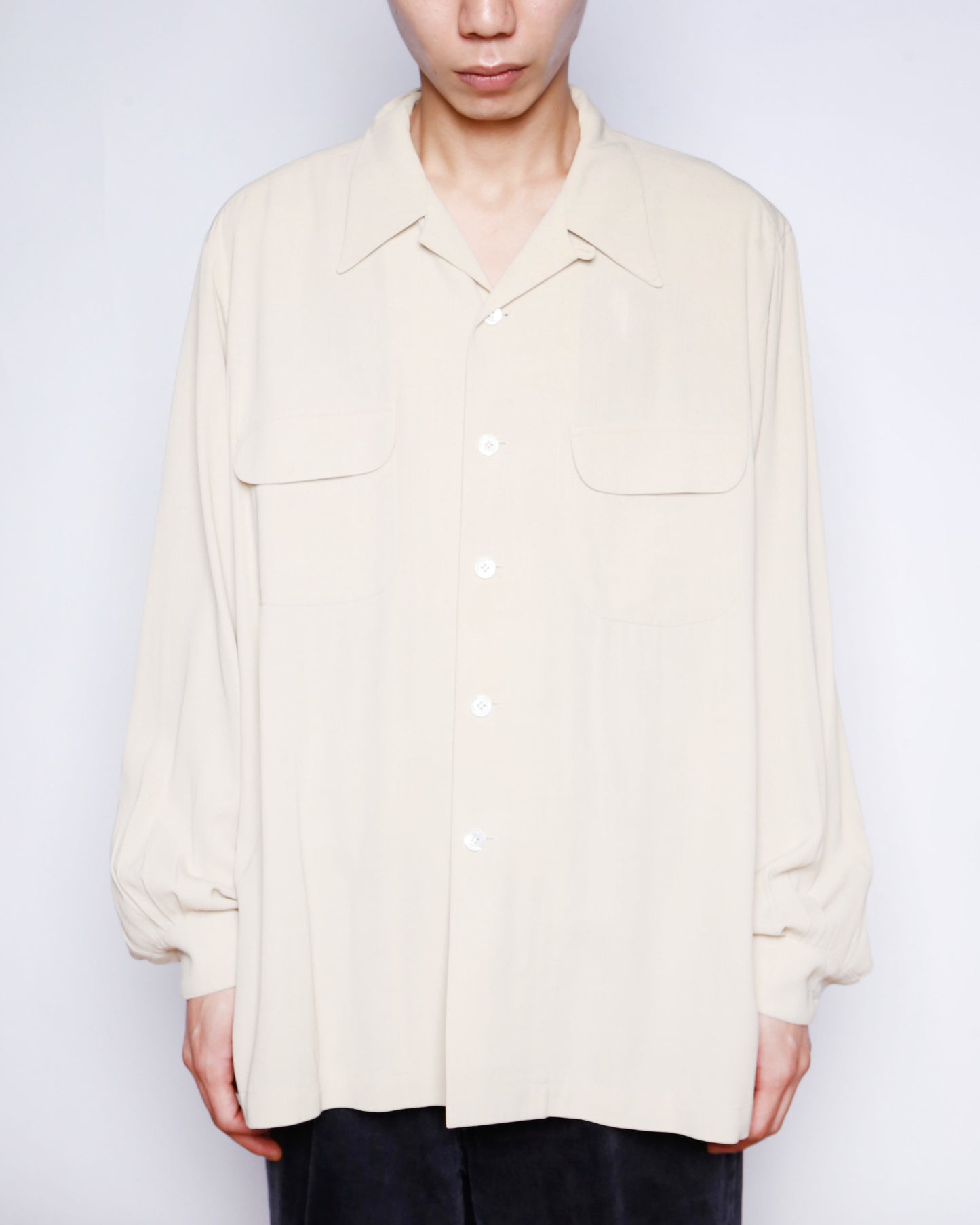 vintage rayon open collar shirt