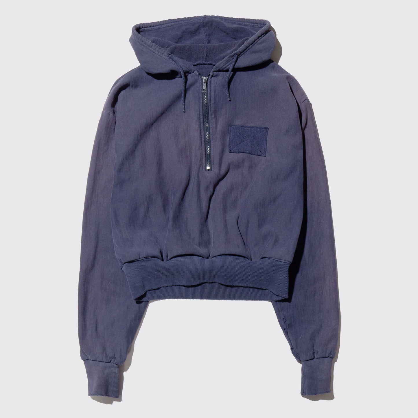 vintage broken half zip hoodie, resized short