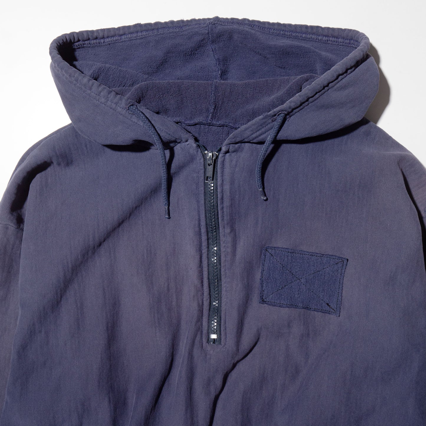 vintage broken half zip hoodie, resized short
