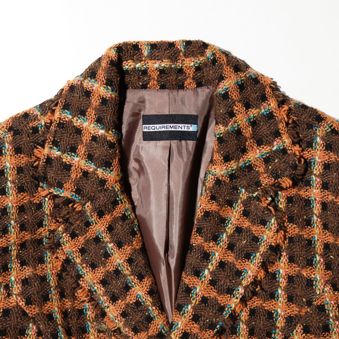 vintage check tweed 2b jacket