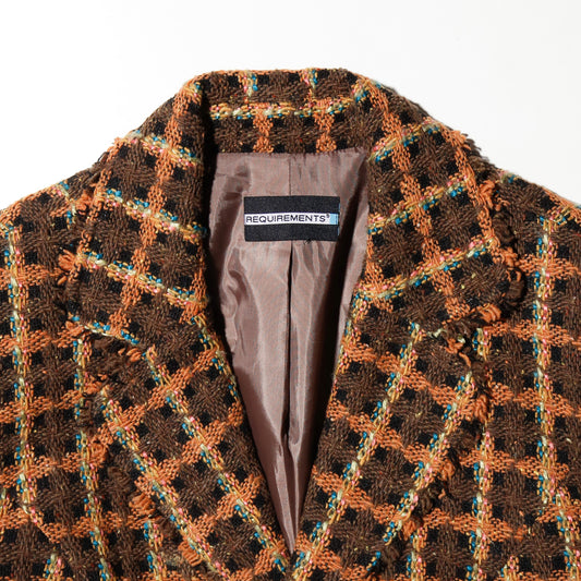 vintage check tweed 2b jacket