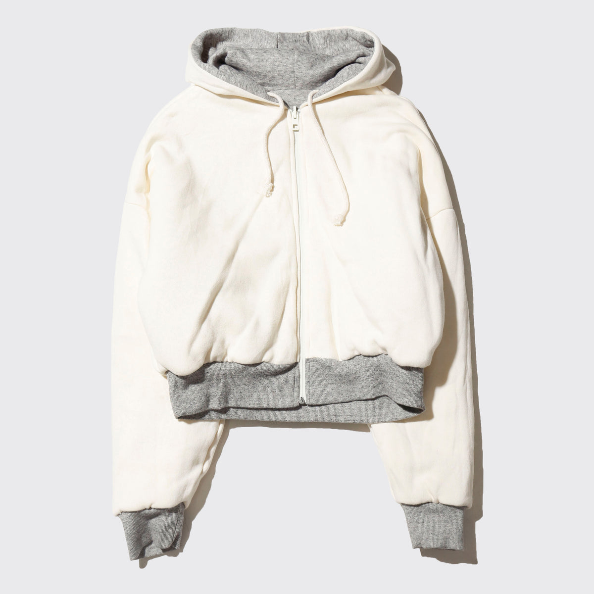 vintage cropped reversible padded hoodie