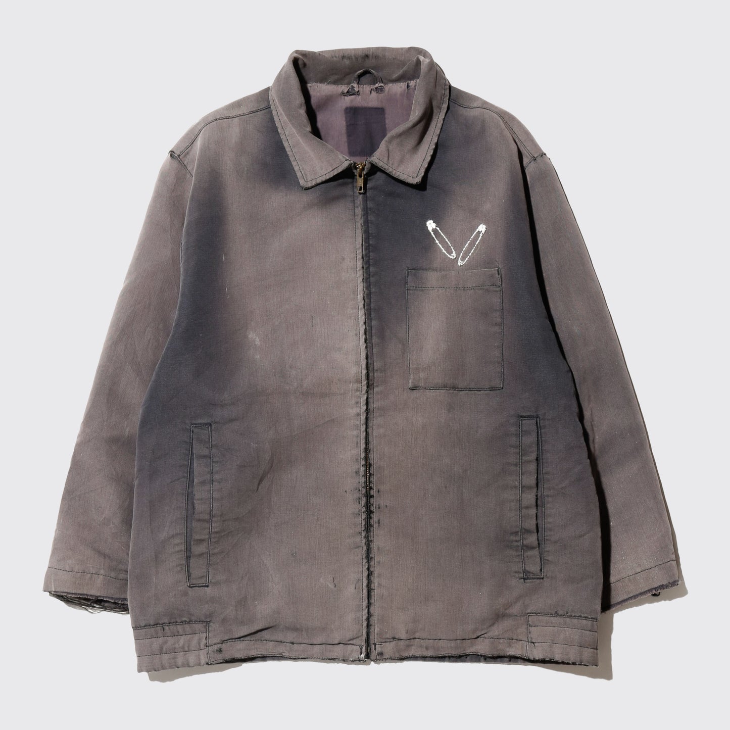 vintage safety pins dust cotton work jacket