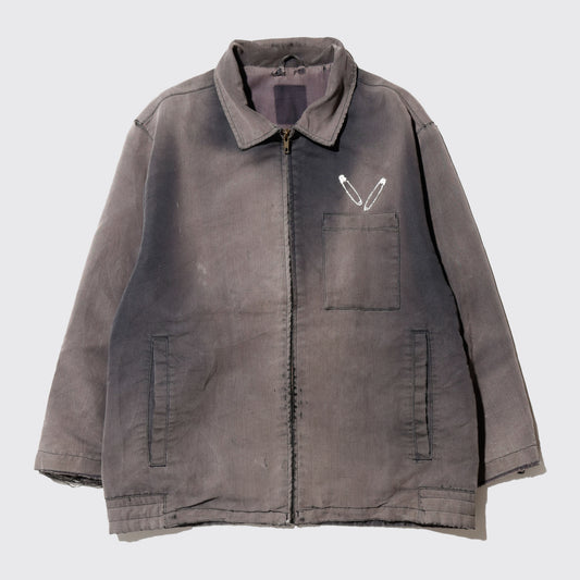 vintage safety pins dust cotton work jacket