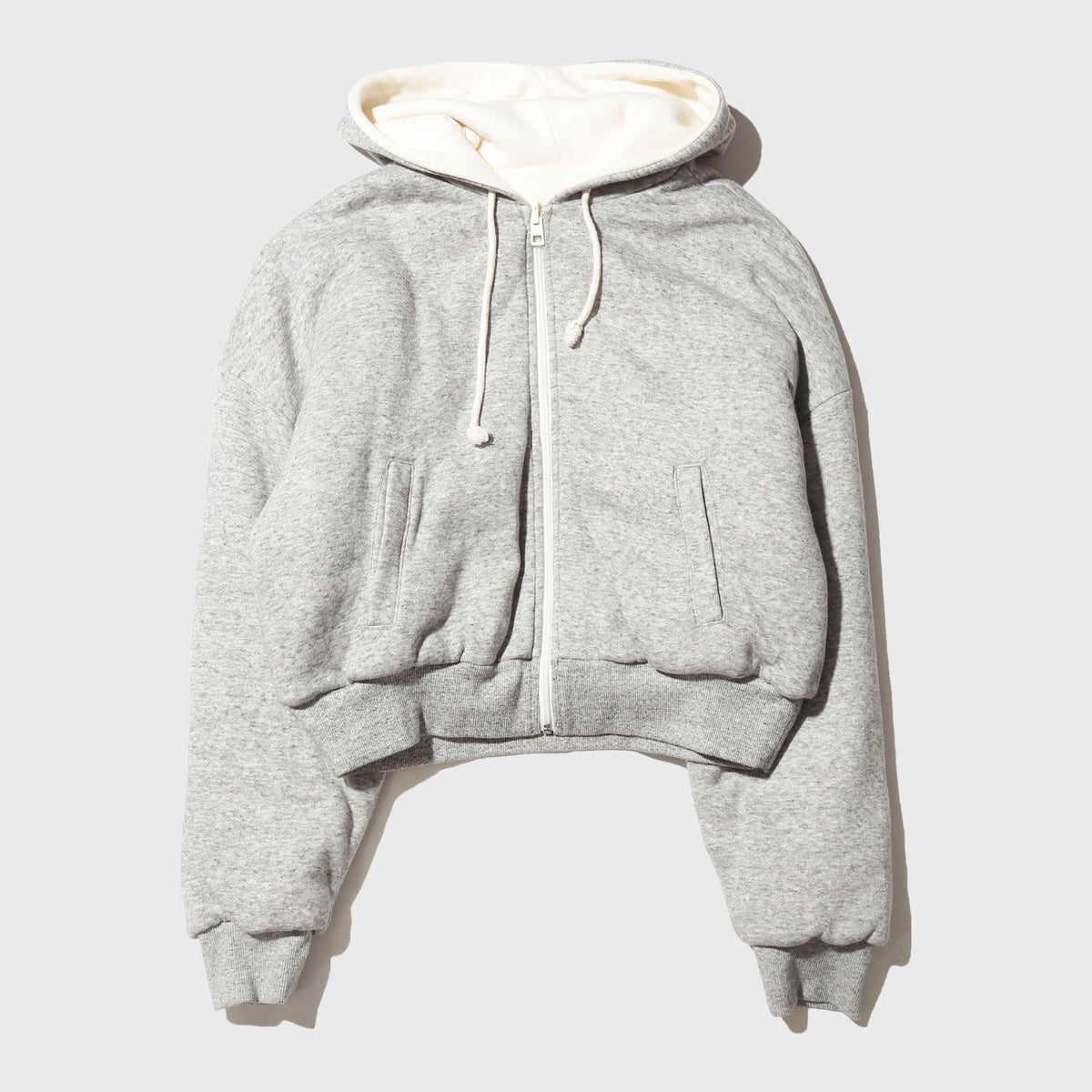 vintage cropped reversible padded hoodie