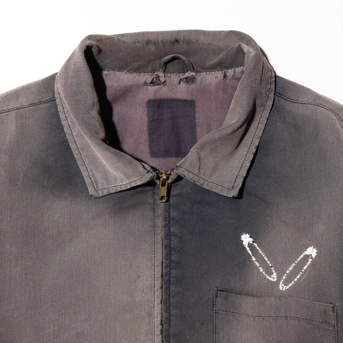 vintage safety pins dust cotton work jacket