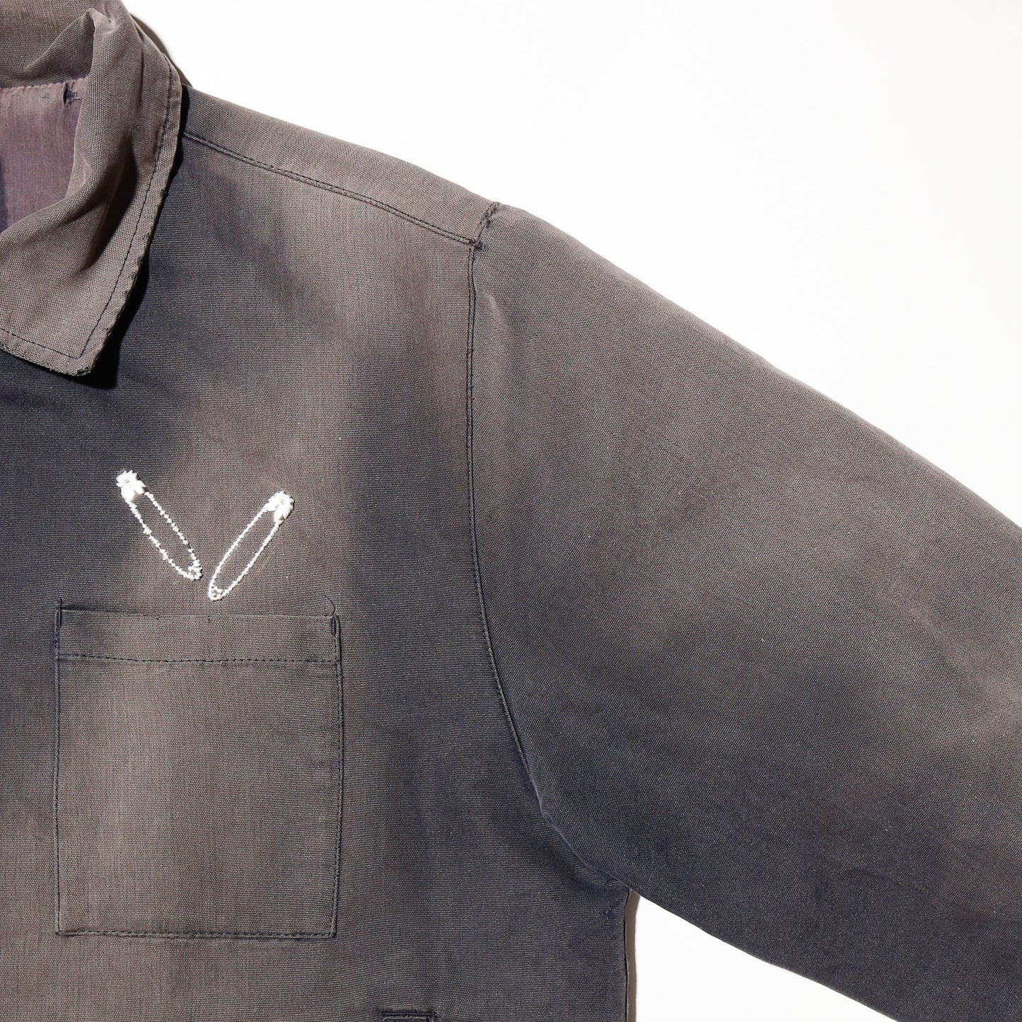 vintage safety pins dust cotton work jacket