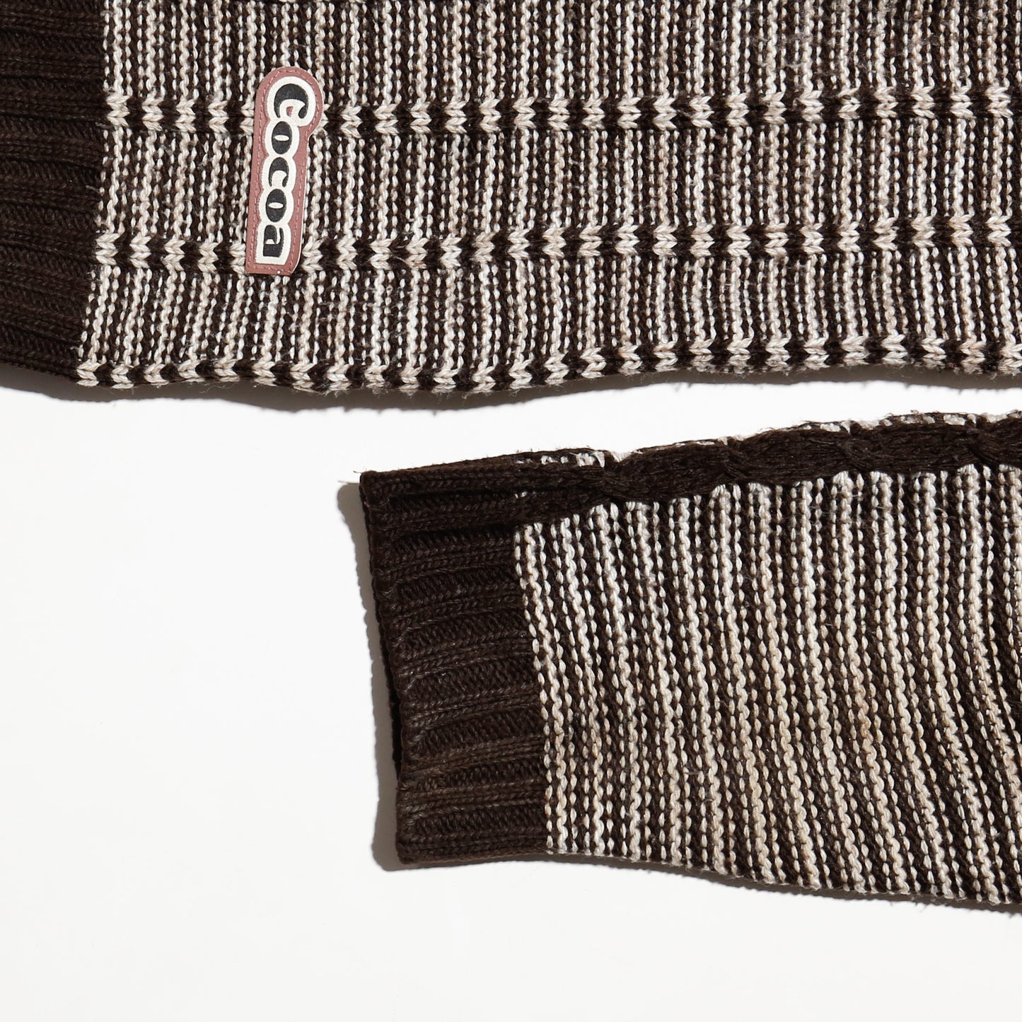 vintage cocoa textured polo sweater