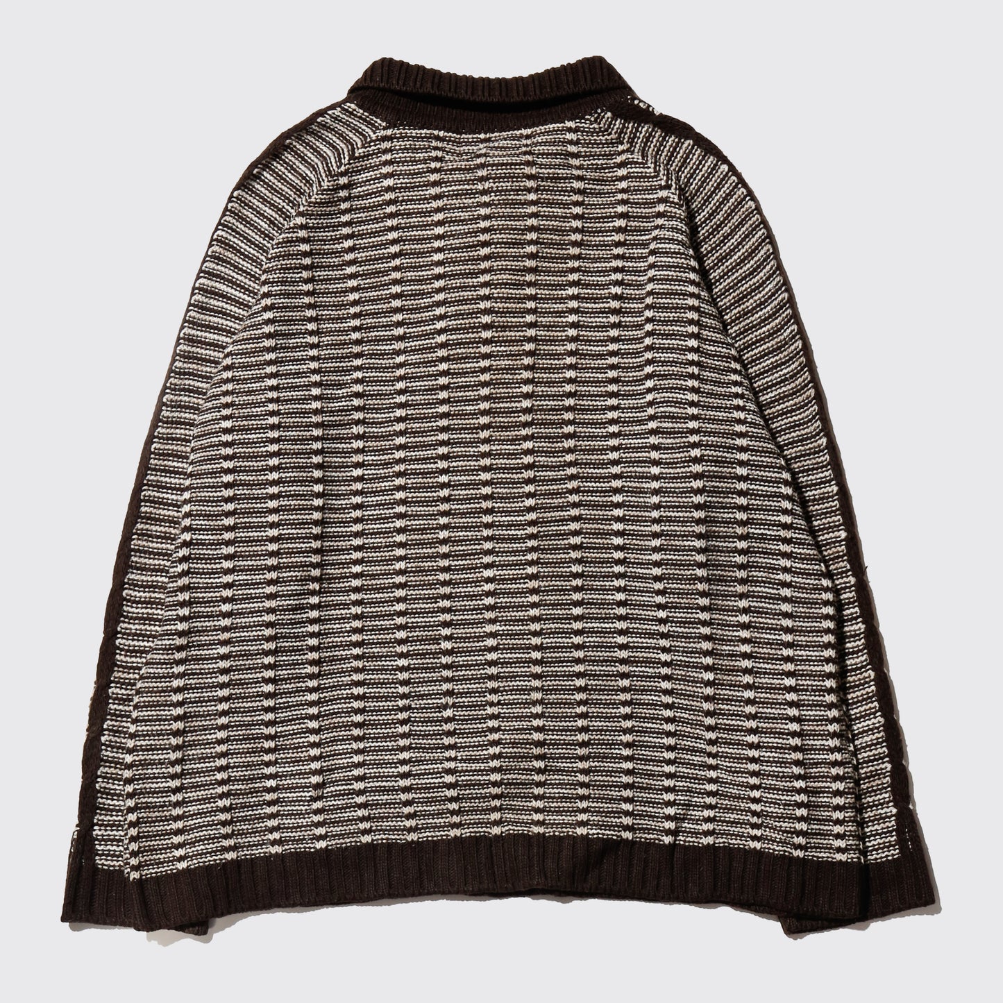 vintage cocoa textured polo sweater