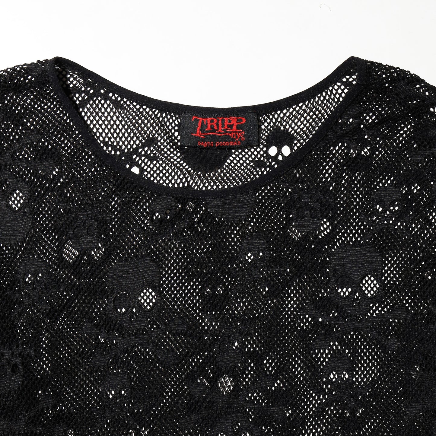 vintage tripp nyc skull mesh l/s