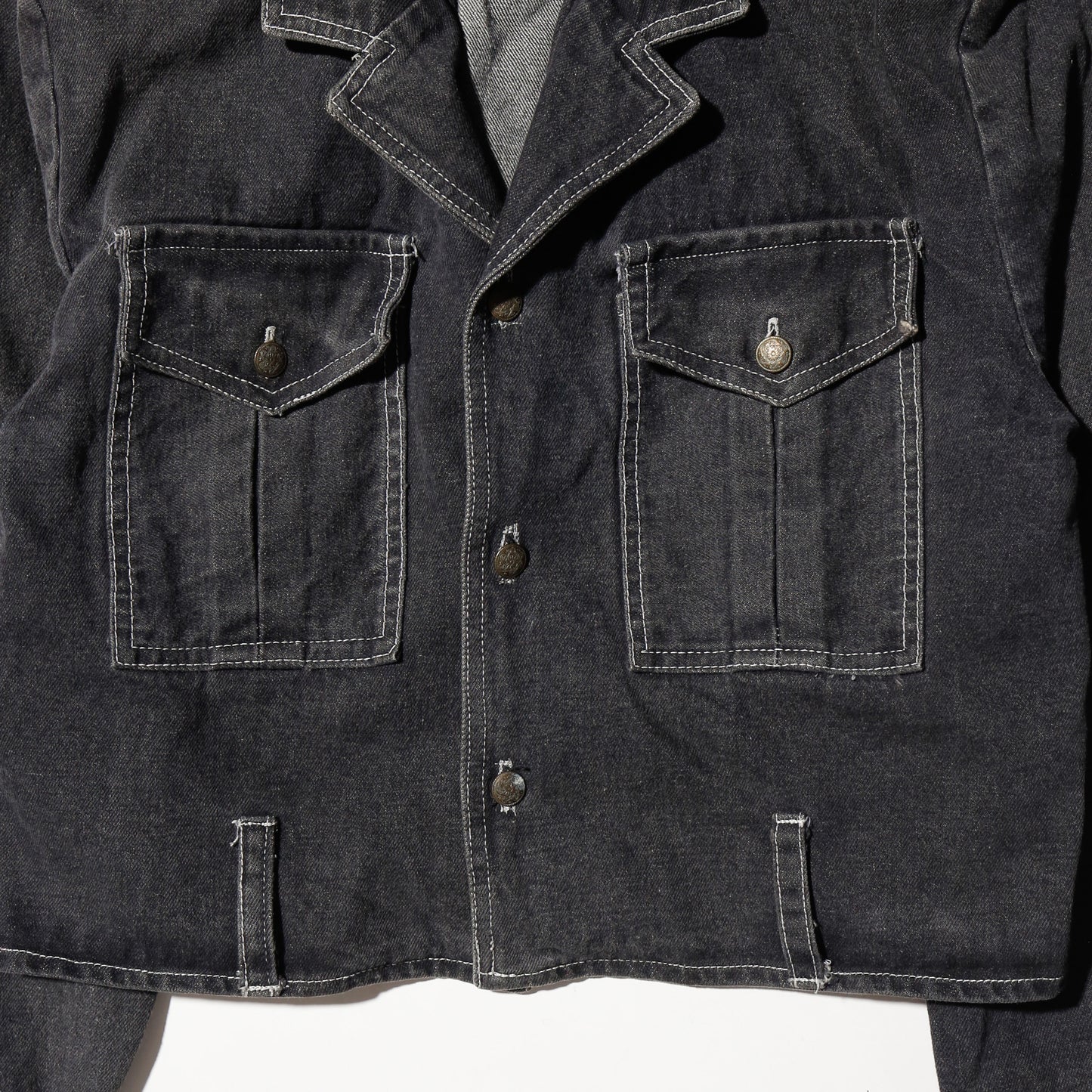 vintage cropped denim aviator jacket