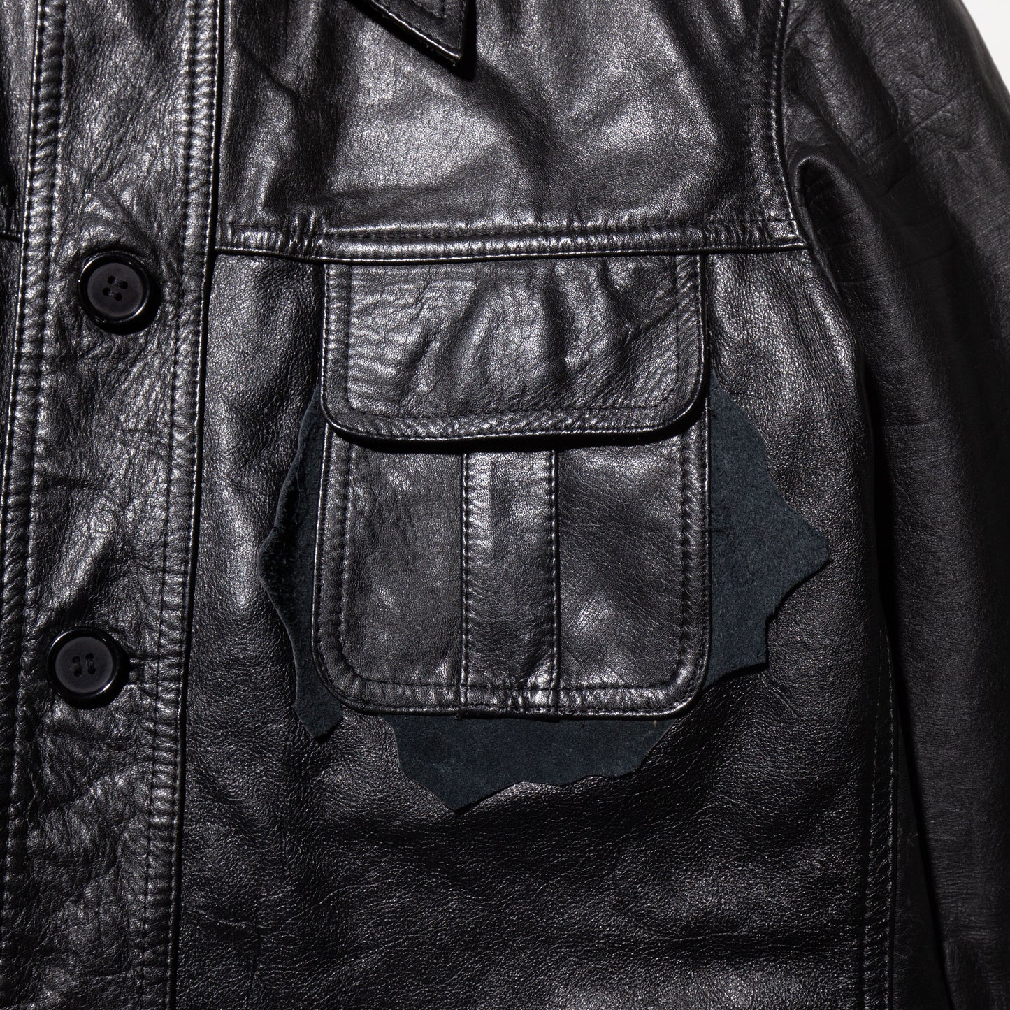 vintage broken leather jacket