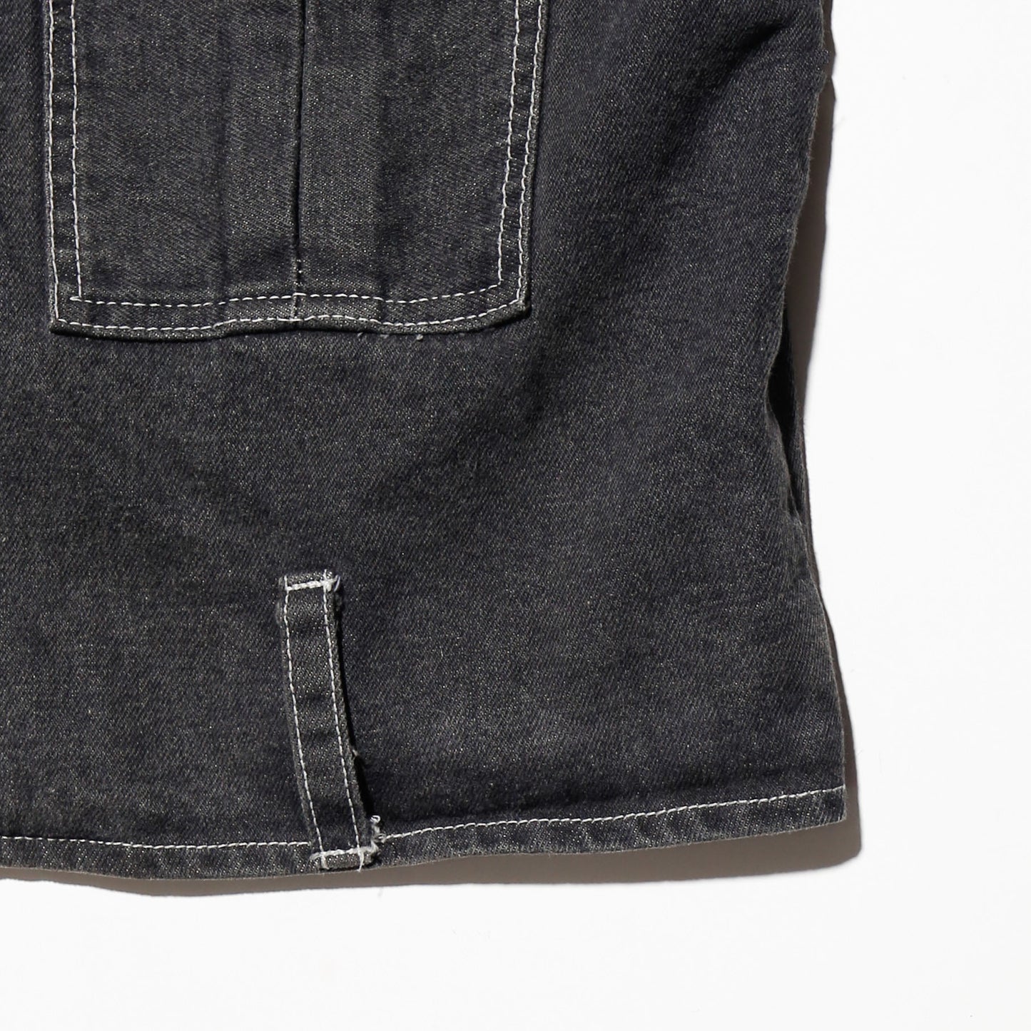 vintage cropped denim aviator jacket