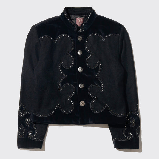 vintage scalloped studs western jacket