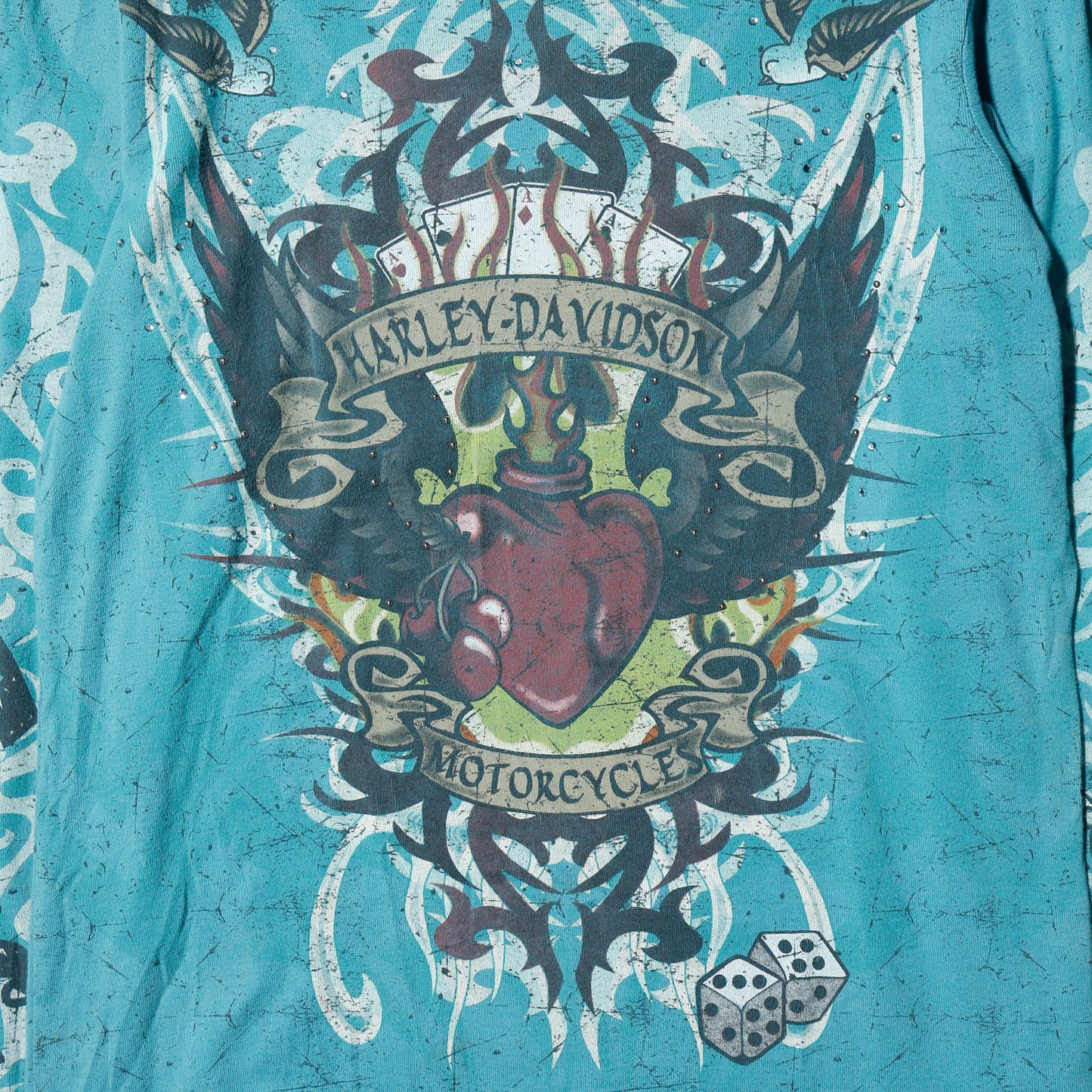 vintage 00's harley-davidson bijou tribal tatoo l/s