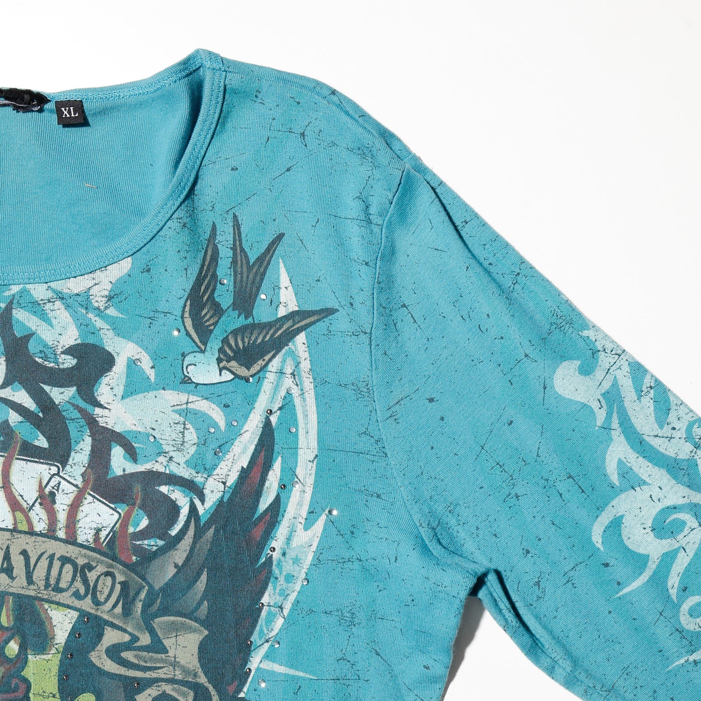 vintage 00's harley-davidson bijou tribal tatoo l/s